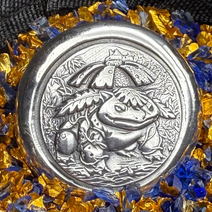 Pokémon 'Venasaur' 1.25 oz .999 Pure Silver Round Hand Crafted by St Bee's in England, Shiny Finish, Includes Poké Ball & COA, Mint Condition Limited Edition