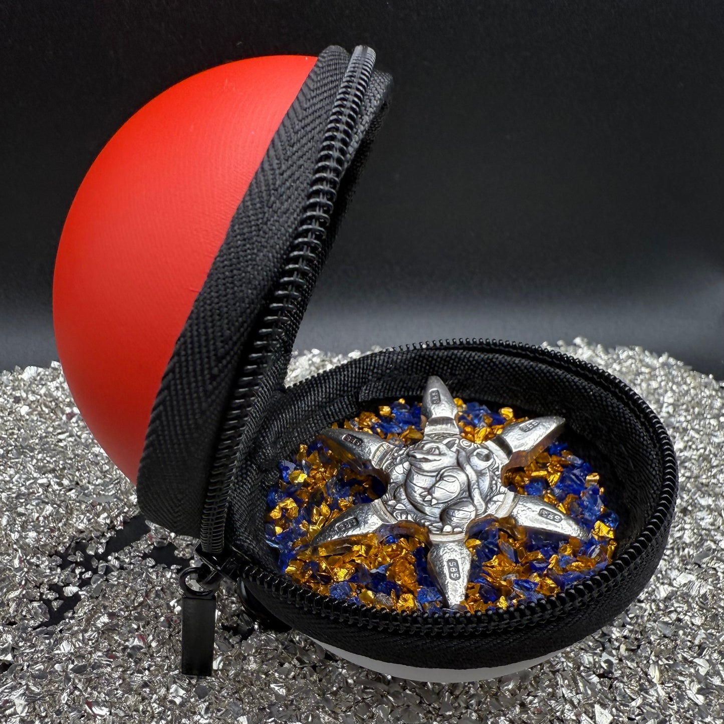 Pokémon 'Blastoise Star' 1.08 oz .999 Fine Silver Star Hand Crafted by St Bee's in England, Shiny Finish, Includes Poké Ball & COA, Mint Condition, Limited Edition