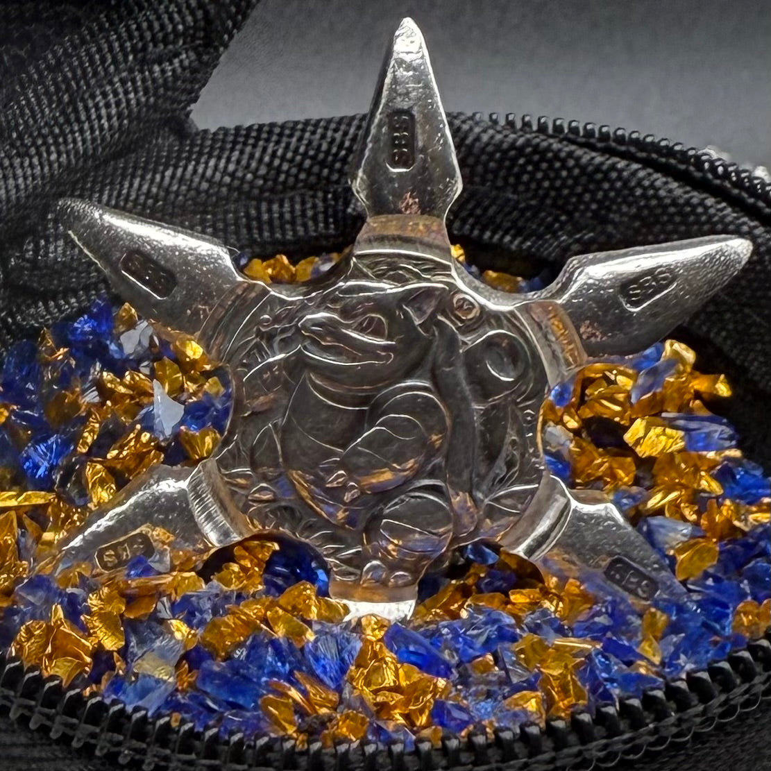 Pokémon 'Blastoise Star' 1.08 oz .999 Fine Silver Star Hand Crafted by St Bee's in England, Shiny Finish, Includes Poké Ball & COA, Mint Condition, Limited Edition