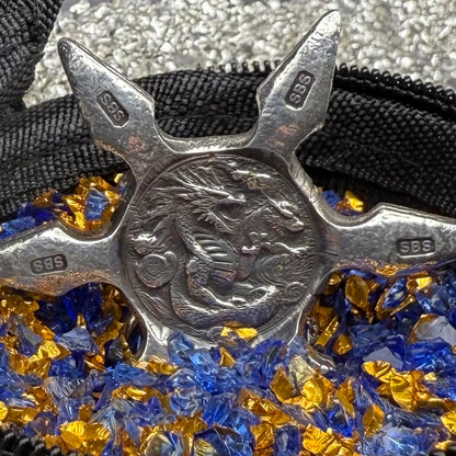 'Twin Dragon Star' 1.04 oz .999 Fine Silver Star Hand Crafted by St Bee's in England, Shiny Finish, Includes Earbud Case & COA, Mint Condition, Limited Edition