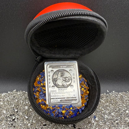 Pokémon 'Fire Charizard' 2.82 oz .999 Pure Silver Trading Card Hand Crafted by St Bee's in England, Satin Finish, Includes Poké Ball & COA, Mint Condition Limited Edition