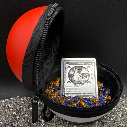 Pokémon 'Fire Charizard' 2.82 oz .999 Pure Silver Trading Card Hand Crafted by St Bee's in England, Satin Finish, Includes Poké Ball & COA, Mint Condition Limited Edition