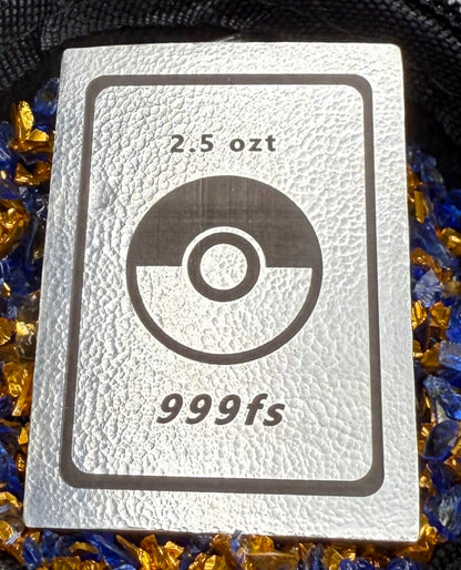 Pokémon 'Pikachu' 2.5 oz .999 Pure Silver Trading Card Hand Crafted by St Bee's in England, Satin Finish, Includes Poké Ball & COA, Mint Condition Limited Edition