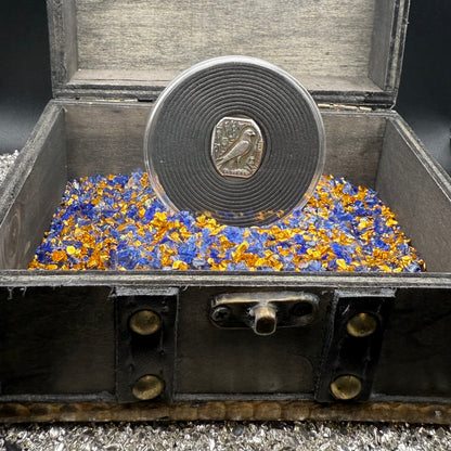 Egyptian Series 'Falcon' .5 oz .999 Pure Silver Nugget Hand Crafted by St Bee's in England, Antique Finish, Includes Wooden Box & COA, Mint Condition Limited Edition