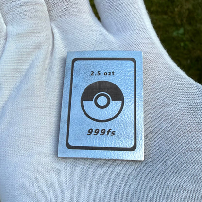 Pokémon 'Pikachu' 2.5 oz .999 Pure Silver Trading Card Hand Crafted by St Bee's in England, Satin Finish, Includes Poké Ball & COA, Mint Condition Limited Edition