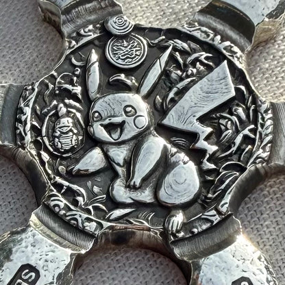 Pokémon 'Pikachu Star' 1.06 oz .999 Fine Silver Star Hand Crafted by St Bee's in England, Shiny Finish, Includes Poké Ball & COA, Mint Condition, Limited Edition