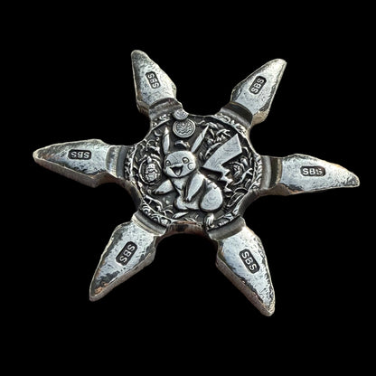 Pokémon 'Pikachu Star' 1.06 oz .999 Fine Silver Star Hand Crafted by St Bee's in England, Shiny Finish, Includes Poké Ball & COA, Mint Condition, Limited Edition