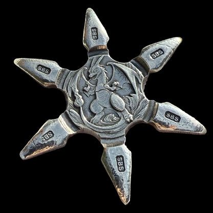 Pokémon 'Charizard Star' 1.08 oz .999 Fine Silver Star Hand Crafted by St Bee's in England, Shiny Finish, Includes Poké Ball & COA, Mint Condition, Limited Edition