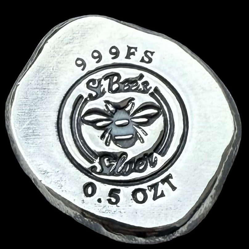 'Kingfisher' .5 oz .999 Pure Silver Nugget Hand Crafted by St Bee's in England, Shiny Finish, Includes Wooden Box & COA, Mint Condition Limited Edition