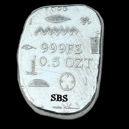 Egyptian Series 'Anubis' .5 oz .999 Pure Silver Nugget Hand Crafted by St Bee's in England, Antique Finish, Includes Wooden Box & COA, Mint Condition Limited Edition