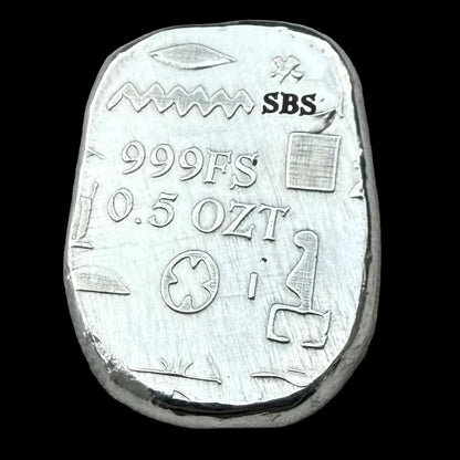 Egyptian Series 'Eye of Ra' .5 oz .999 Pure Silver Nugget Hand Crafted by St Bee's in England, Antique Finish, Includes Wooden Box & COA, Mint Condition Limited Edition