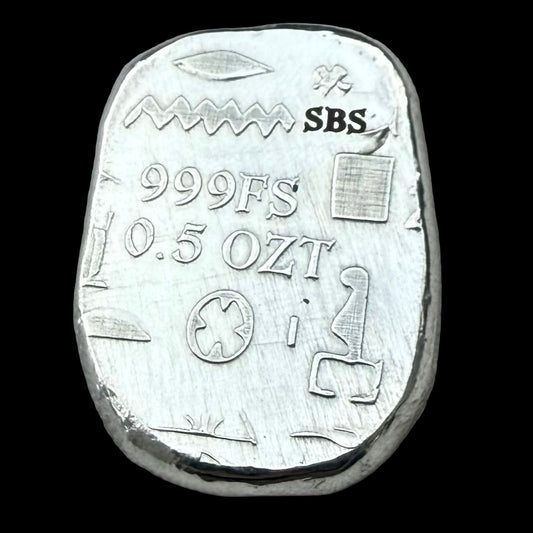 Egyptian Series 'Eye of Ra' .5 oz .999 Pure Silver Nugget Hand Crafted by St Bee's in England, Antique Finish, Includes Wooden Box & COA, Mint Condition Limited Edition