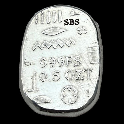 Egyptian Series 'Ankh' .5 oz .999 Pure Silver Nugget Hand Crafted by St Bee's in England, Antique Finish, Includes Wooden Box & COA, Mint Condition Limited Edition