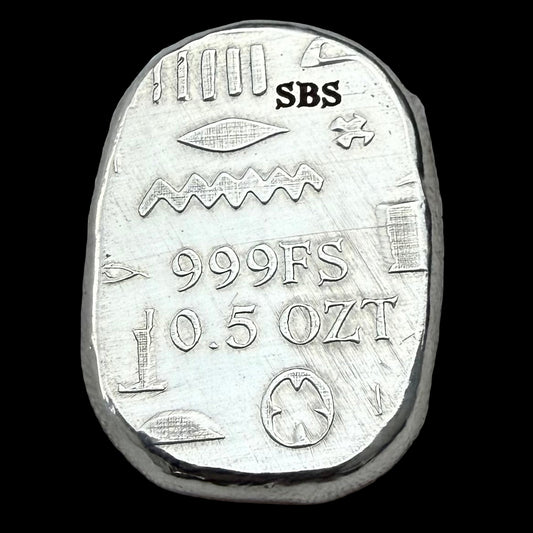 Egyptian Series 'Ankh' .5 oz .999 Pure Silver Nugget Hand Crafted by St Bee's in England, Antique Finish, Includes Wooden Box & COA, Mint Condition Limited Edition