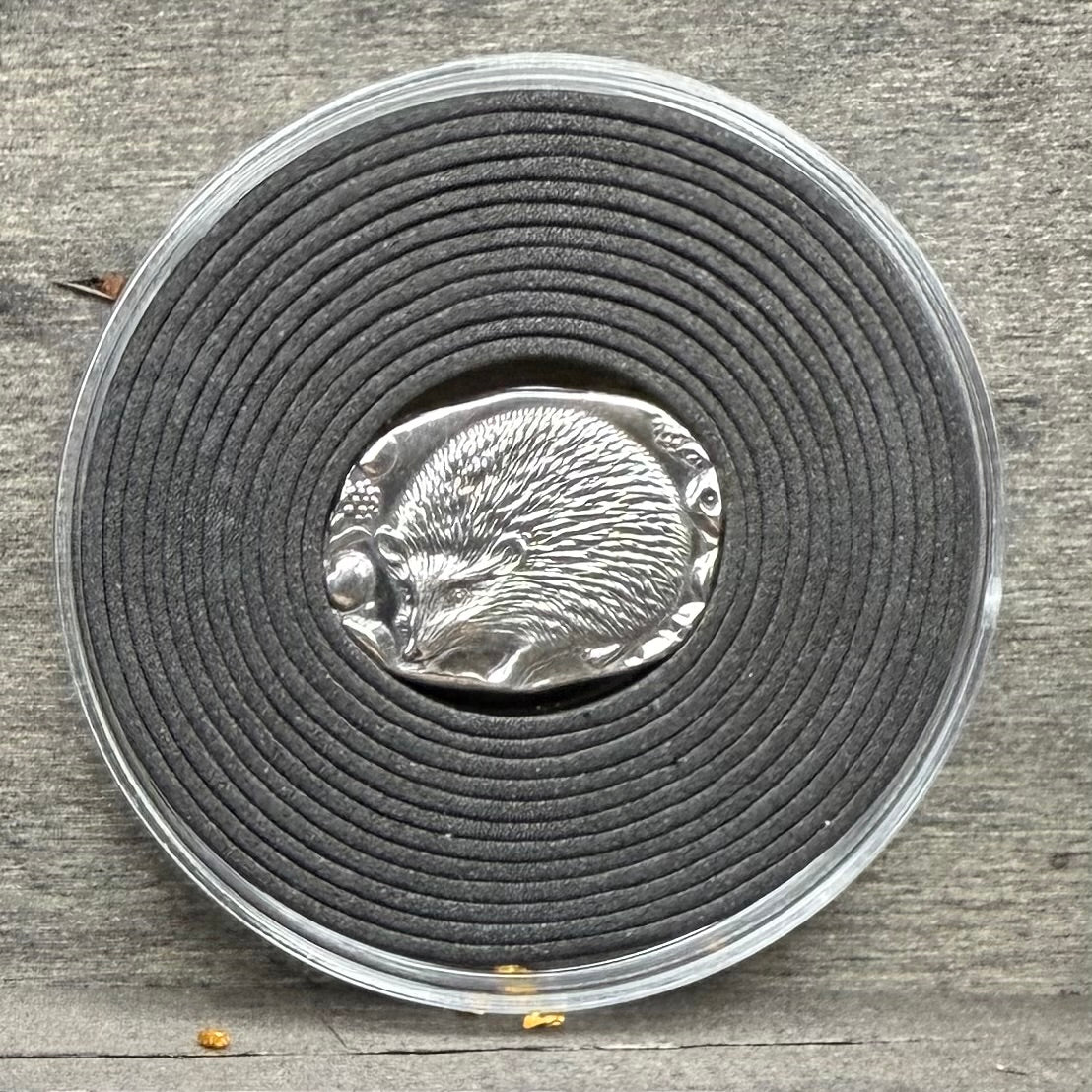 'Hedgehog' .5 oz .999 Pure Silver Nugget Hand Crafted by St Bee's in England, Shiny Finish, Includes Wooden Box & COA, Mint Condition Limited Edition