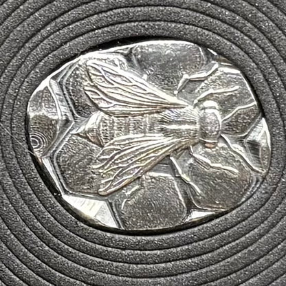 'Honey Bee' .5 oz .999 Pure Silver Nugget Hand Crafted by St Bee's in England, Shiny Finish, Includes Wooden Box & COA, Mint Condition Limited Edition