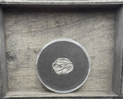 'Cute Frog' .5 oz .999 Pure Silver Nugget Hand Crafted by St Bee's in England, Shiny Finish, Includes Wooden Box & COA, Mint Condition Limited Edition
