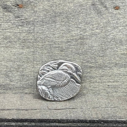'Kingfisher' .5 oz .999 Pure Silver Nugget Hand Crafted by St Bee's in England, Shiny Finish, Includes Wooden Box & COA, Mint Condition Limited Edition