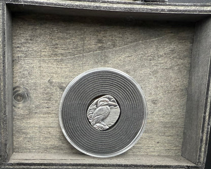 'Kingfisher' .5 oz .999 Pure Silver Nugget Hand Crafted by St Bee's in England, Shiny Finish, Includes Wooden Box & COA, Mint Condition Limited Edition