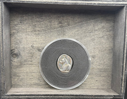 Egyptian Series 'Cat' .5 oz .999 Pure Silver Nugget Hand Crafted by St Bee's in England, Antique Finish, Includes Wooden Box & COA, Mint Condition Limited Edition