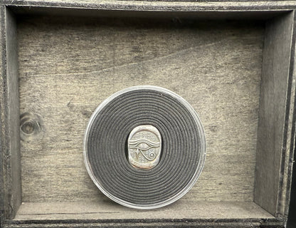Egyptian Series 'Eye of Ra' .5 oz .999 Pure Silver Nugget Hand Crafted by St Bee's in England, Antique Finish, Includes Wooden Box & COA, Mint Condition Limited Edition