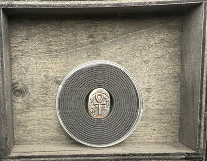 Egyptian Series 'Ankh' .5 oz .999 Pure Silver Nugget Hand Crafted by St Bee's in England, Antique Finish, Includes Wooden Box & COA, Mint Condition Limited Edition