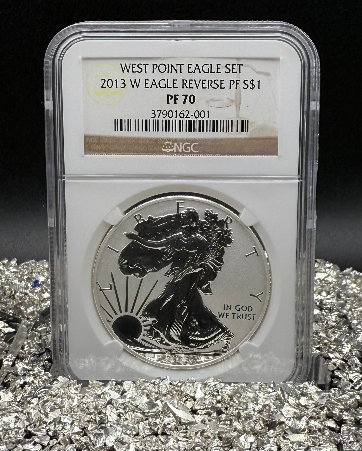 Reverse Proof & Enhanced Finish (2 Coin Set) 2013 (W) $1 American Silver Eagle NGC PF70 White Core Holder Classic Brown Label