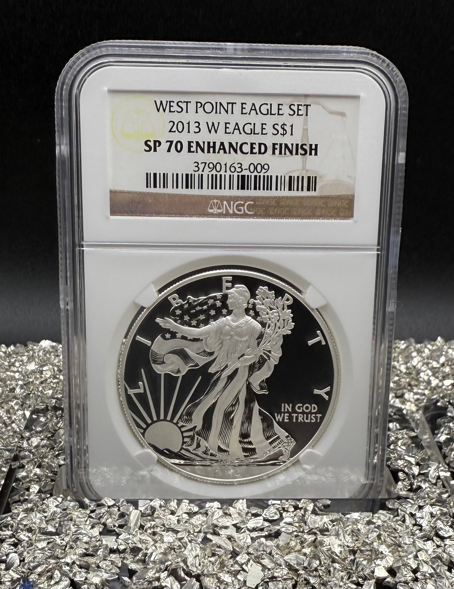 Reverse Proof & Enhanced Finish (2 Coin Set) 2013 (W) $1 American Silver Eagle NGC PF70 White Core Holder Classic Brown Label