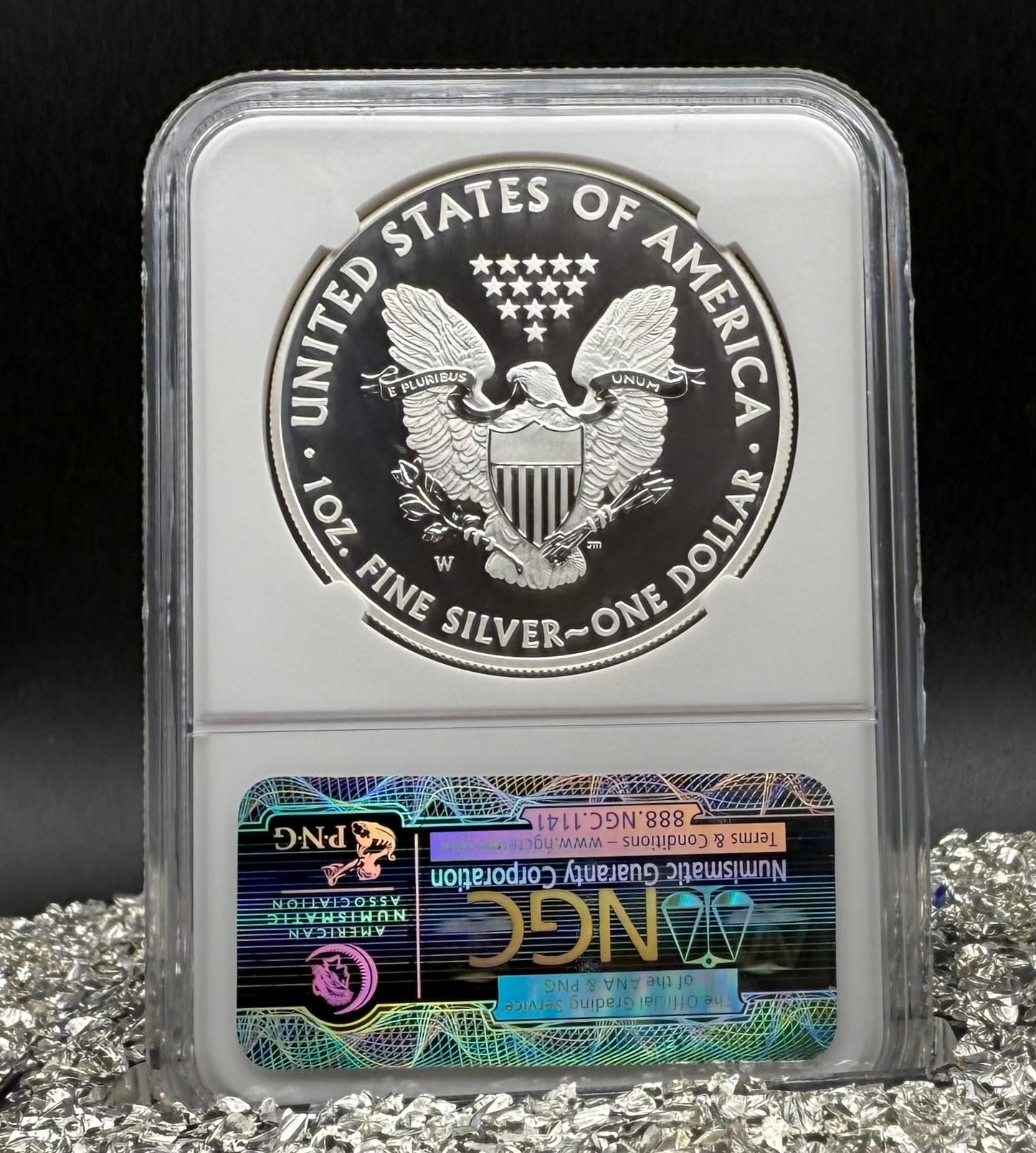 Reverse Proof & Enhanced Finish (2 Coin Set) 2013 (W) $1 American Silver Eagle NGC PF70 White Core Holder Classic Brown Label
