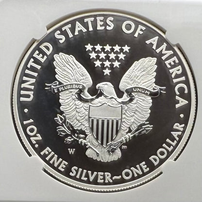 Reverse Proof & Enhanced Finish (2 Coin Set) 2013 (W) $1 American Silver Eagle NGC PF70 White Core Holder Classic Brown Label