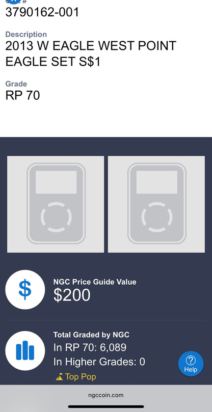 Reverse Proof & Enhanced Finish (2 Coin Set) 2013 (W) $1 American Silver Eagle NGC PF70 White Core Holder Classic Brown Label