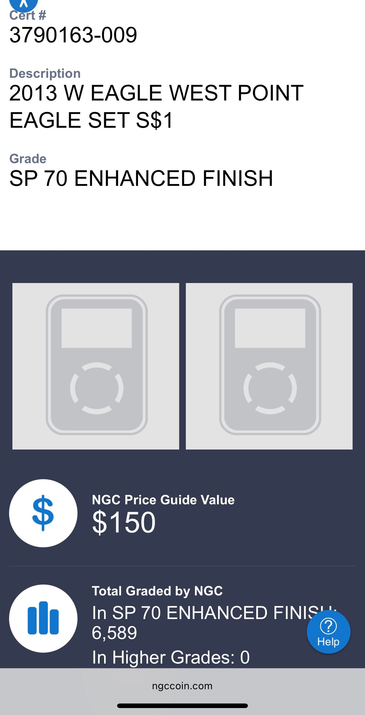 Reverse Proof & Enhanced Finish (2 Coin Set) 2013 (W) $1 American Silver Eagle NGC PF70 White Core Holder Classic Brown Label