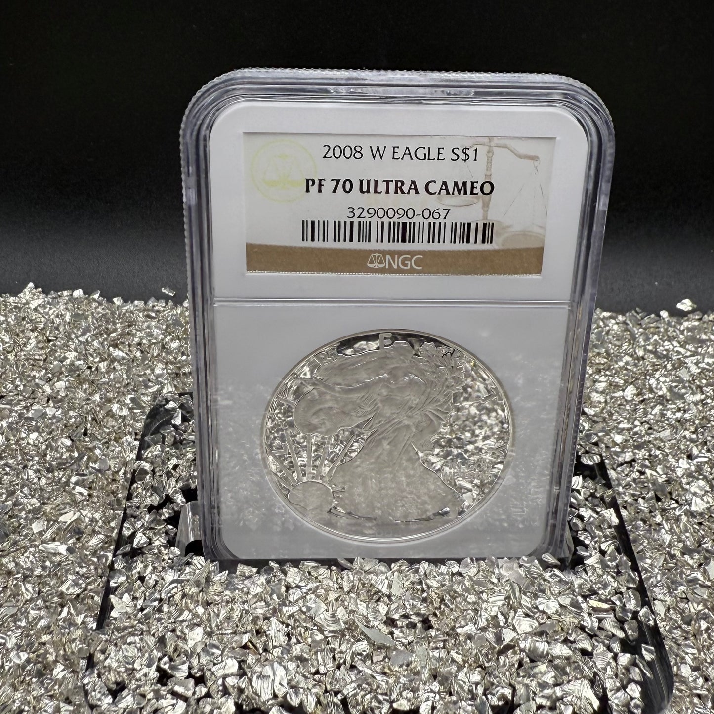 Proof 2008 (W) $1 American Silver Eagle NGC PF70UC Classic Brown Label (1 of 15,136)