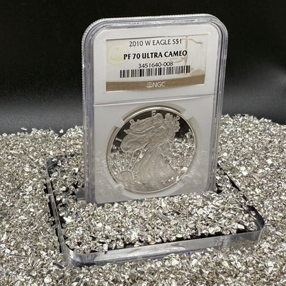 Proof 2010 (W) $1 American Silver Eagle NGC PF70UC Classic Brown Label (1 of 9,023)