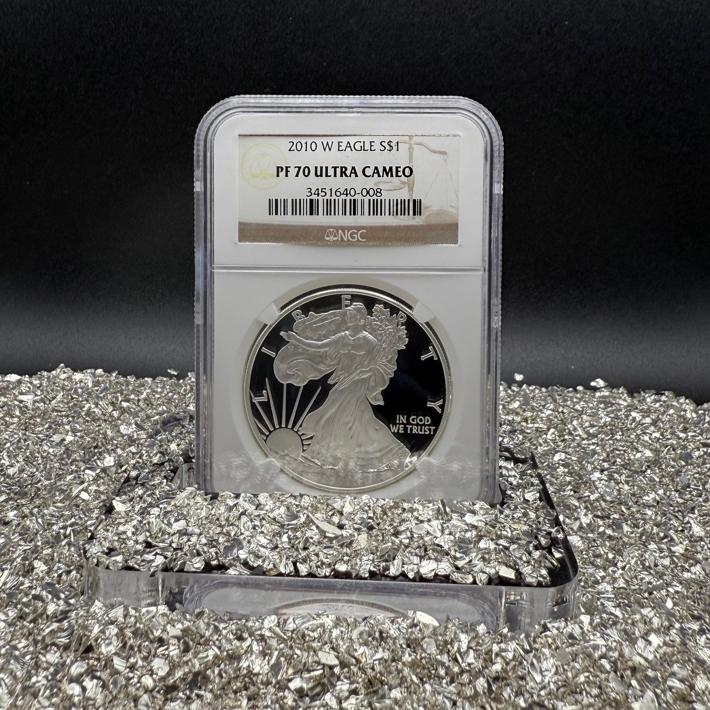 Proof 2010 (W) $1 American Silver Eagle NGC PF70UC Classic Brown Label (1 of 9,023)