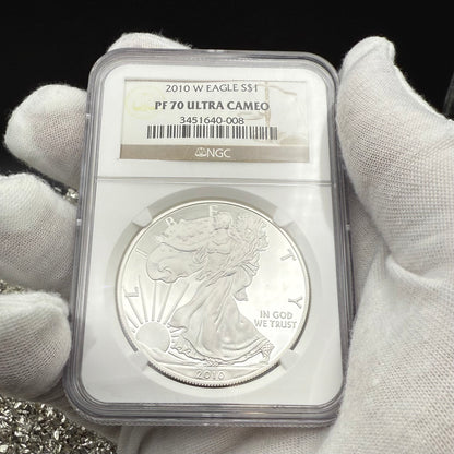 Proof 2010 (W) $1 American Silver Eagle NGC PF70UC Classic Brown Label (1 of 9,023)