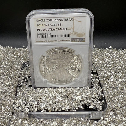 Proof 2011 (W) $1 American Silver Eagle NGC PF70UC 25th Anniversary Modern Brown Label Mint (1 of 9,295)