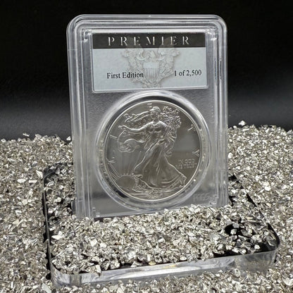 Burnished 2017 (W) $1 American Silver Eagle PCGS SP70 Premier Black Label Mint Condition (1 of 2,500)