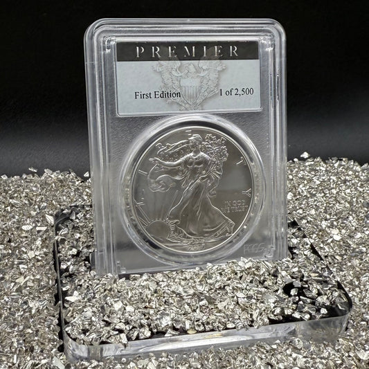 Burnished 2017 (W) $1 American Silver Eagle PCGS SP70 Premier Black Label Mint Condition (1 of 2,500)