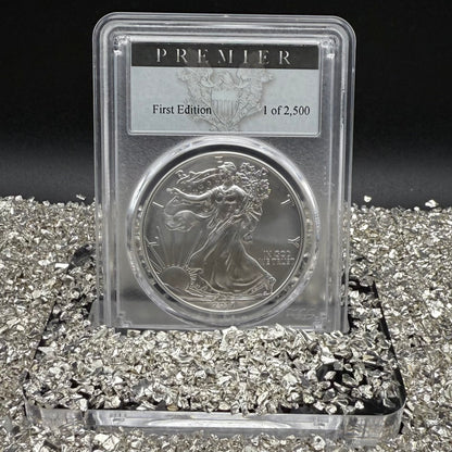 Burnished 2017 (W) $1 American Silver Eagle PCGS SP70 Premier Black Label Mint Condition (1 of 2,500)