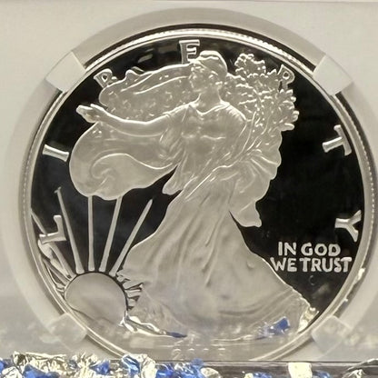 Proof 2005 (W) $1 American Silver Eagle NGC PF70UC Modern Brown Label (1 of 14,635)