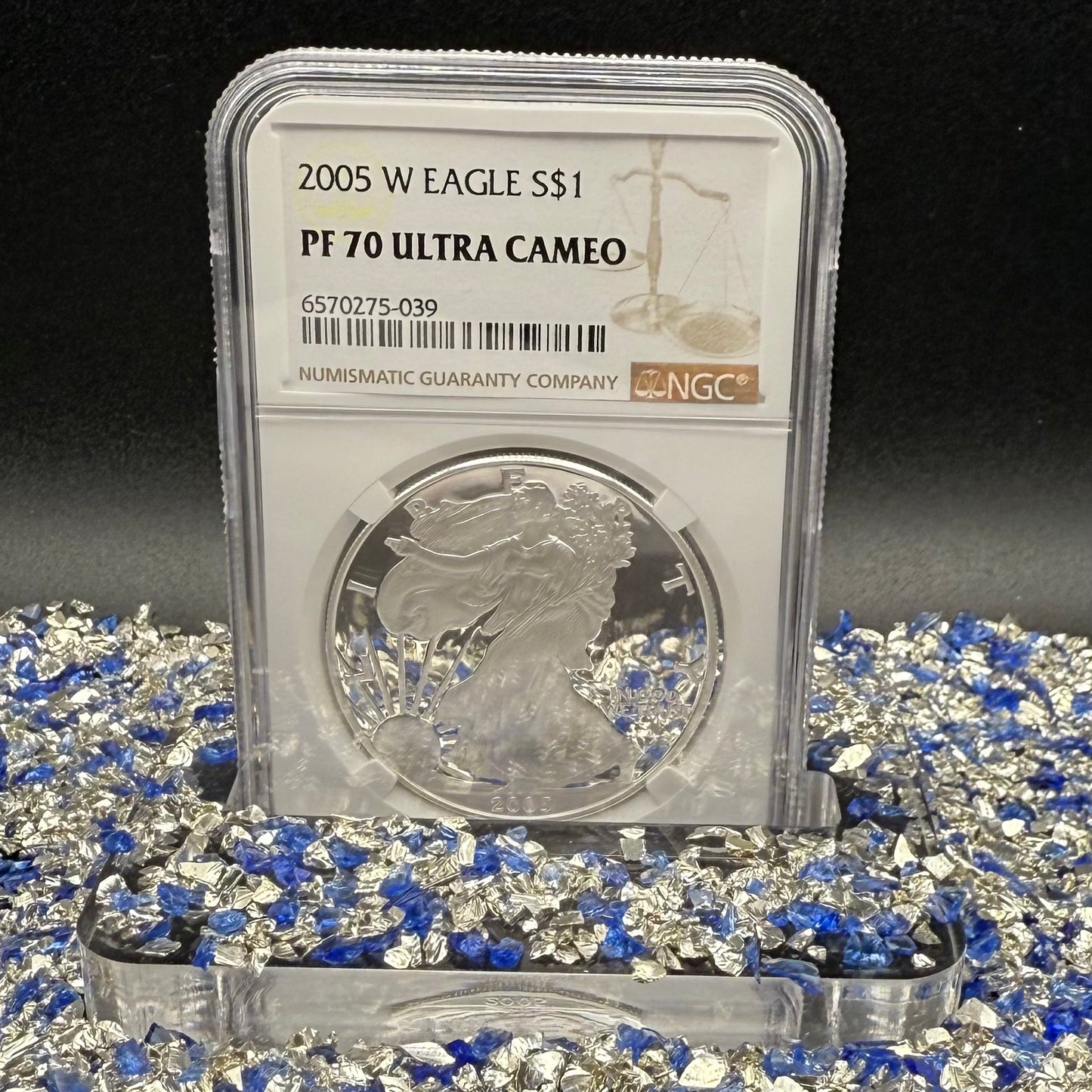 Proof 2005 (W) $1 American Silver Eagle NGC PF70UC Modern Brown Label (1 of 14,635)