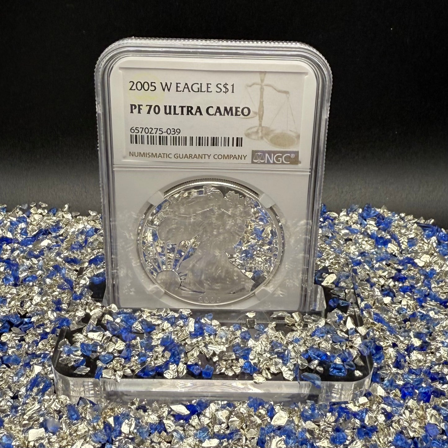 Proof 2005 (W) $1 American Silver Eagle NGC PF70UC Modern Brown Label (1 of 14,635)