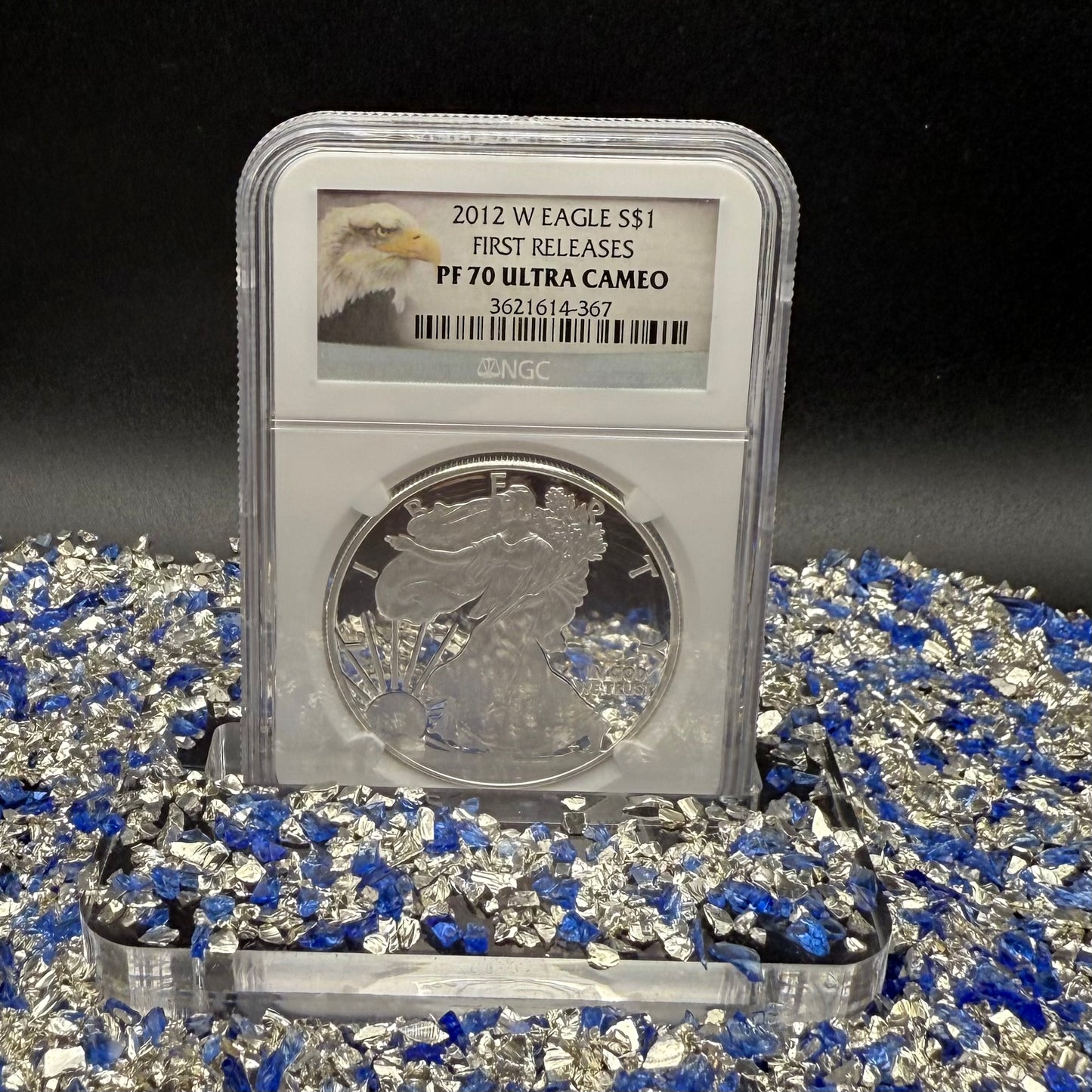 Proof 2012 (W) $1 American Silver Eagle NGC PF70UC First Releases Eagle Label White Holder (1 of 4,222)