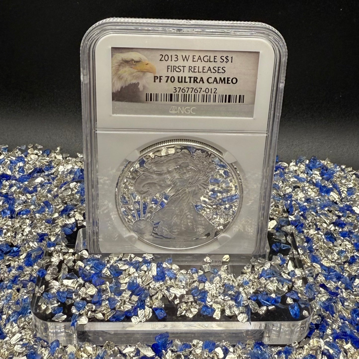 Proof 2013 (W) $1 American Silver Eagle NGC PF70UC First Releases Eagle Label White Holder (1 of 5,212)