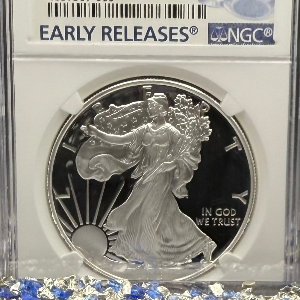 Proof 2018 (S) $1 American Silver Eagle NGC PF70UC Early Releases Classic Blue Label White Holder (1 of 4,975) Mint