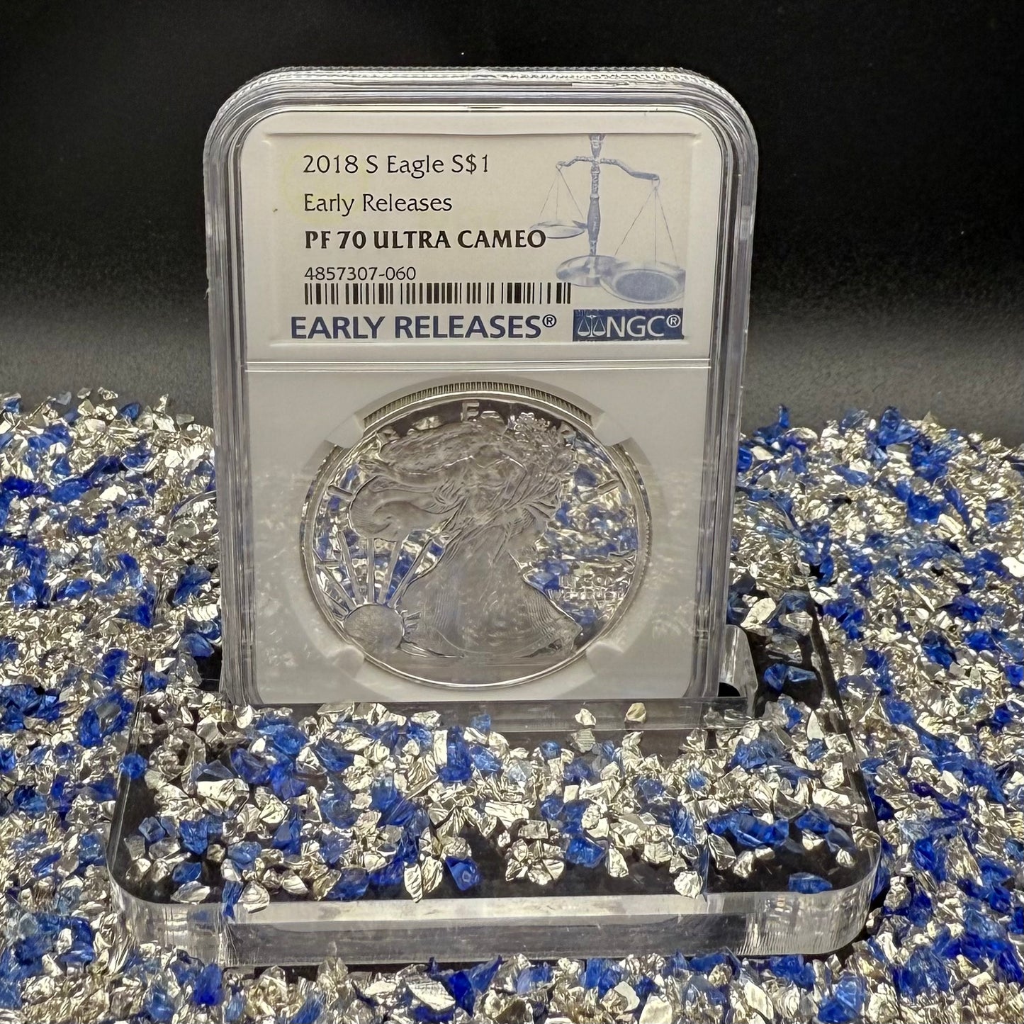 Proof 2018 (S) $1 American Silver Eagle NGC PF70UC Early Releases Classic Blue Label White Holder (1 of 4,975) Mint