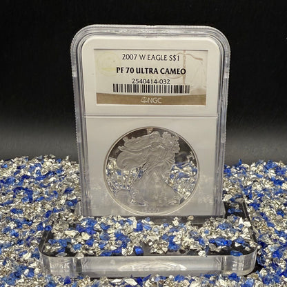 Proof 2007 (W) $1 American Silver Eagle NGC PF70UC Classic Brown Label Mint (1 of 10,245)
