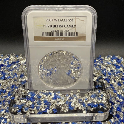 Proof 2007 (W) $1 American Silver Eagle NGC PF70UC Classic Brown Label Mint (1 of 10,245)