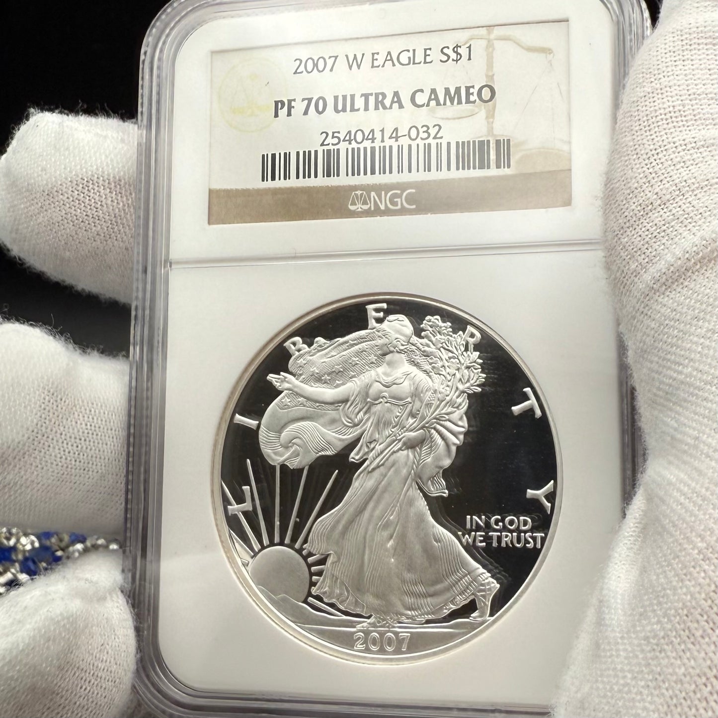 Proof 2007 (W) $1 American Silver Eagle NGC PF70UC Classic Brown Label Mint (1 of 10,245)